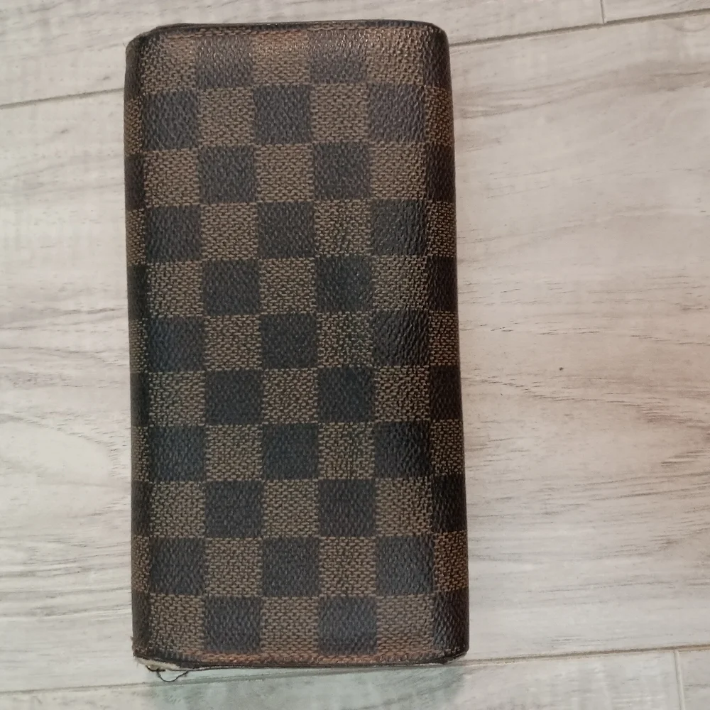 Louis Vuitton Brown Damier Ebene Checkered Wallet